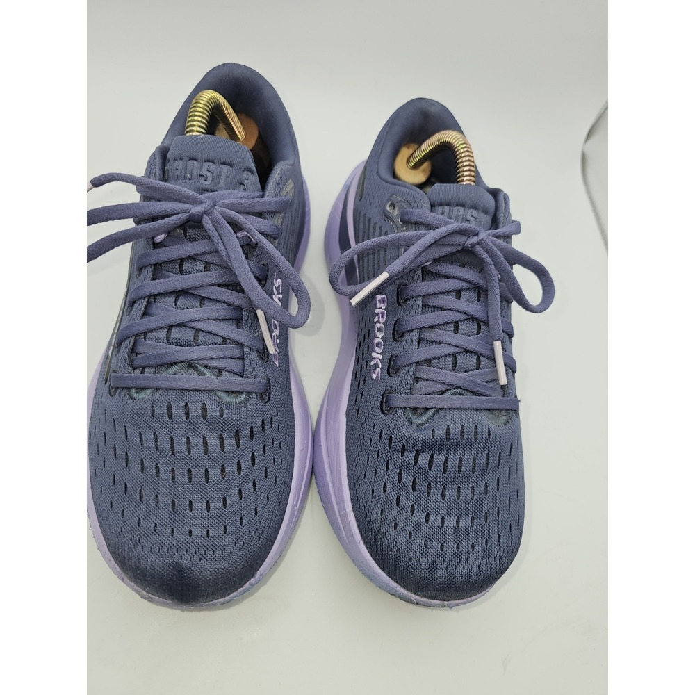 Brooks Ghost Max Purple Navy Athletic Sneakers Size 7.5 Running Shoes Women's